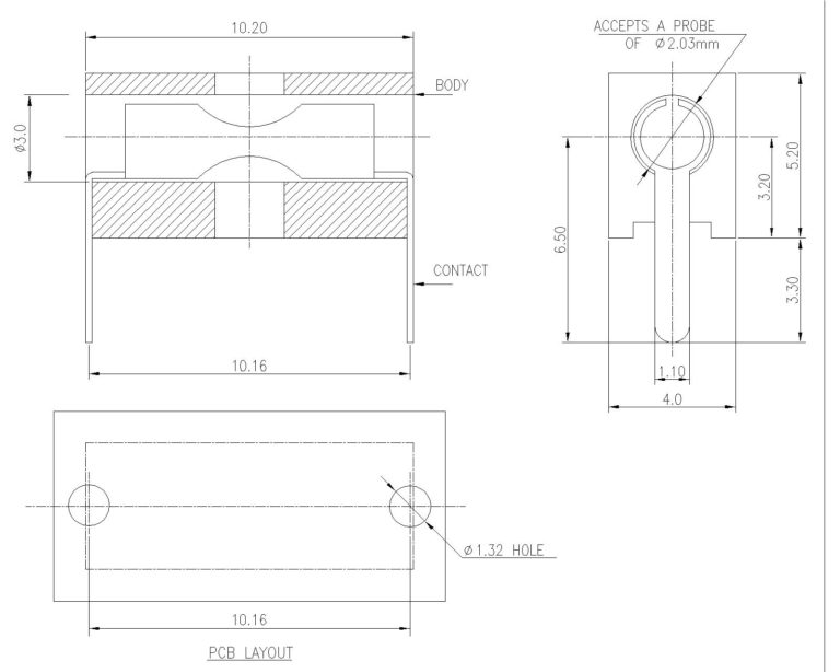 Top and Side Entry Jack Tip Ø2.03mm(P8020) Protectron
