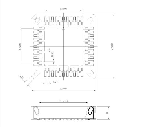 Plastic Leaded Chip Carrier Sockets Surface Mounted Protectron