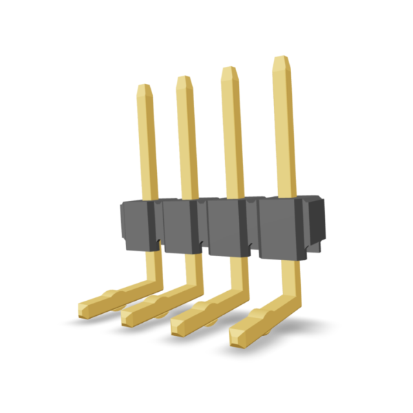 2.54mm Pitch Pin Header, Right Angle with Kink (P9102C04-JS-4K1)