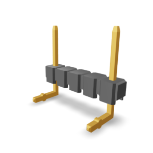 2.54mm Pitch Pin Header, Right Angle with Kink (P9102N02-14-4DK)