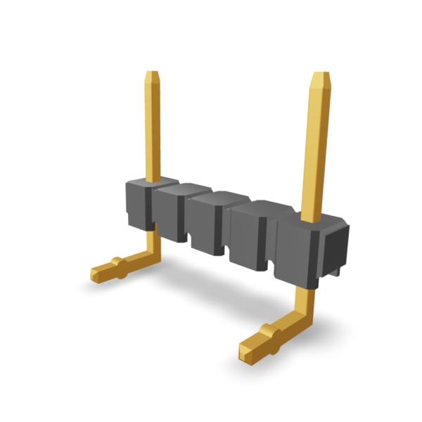 2.54mm Pitch Pin Header, Right Angle with Kink (P9102N02-14-4DK)
