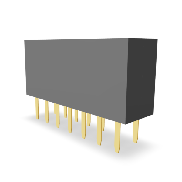 2.54mm Pitch Female Header 5mm Base Dual Beam Folded Contact Single Row (Straight) (P9503-XX-21)