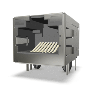 Modular Jack, Side Entry Single Port Shielded Long Body with Ground Tabs Reverse Panel(PSY001PL-10P8C-6)