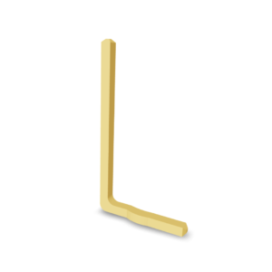1.0 x 0.64mm rectangular pin, L shape with bend (P50LX0208)