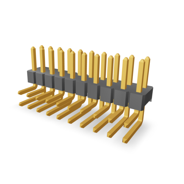 1.27x1.27mm Pitch Pin Header Double Row Right Angle (P9134XXXXXX-X)