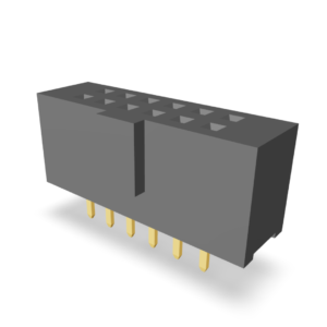 2.54mm Pitch Female Header 8.5mm Base with Polarization Pad Double Row (Straight) (P9703-XX-21)