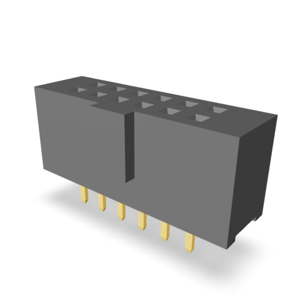 2.54mm Pitch Female Header 8.5mm Base with Polarization Pad Double Row (Straight) (P9703-XX-21)